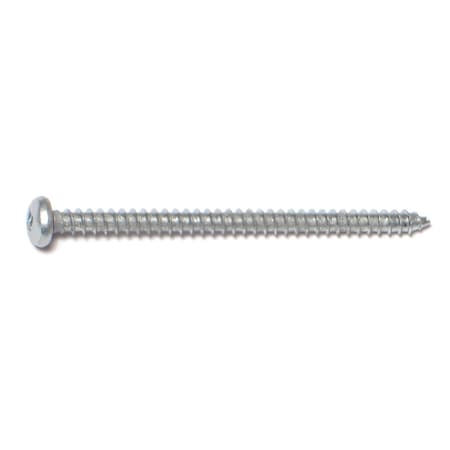 Sheet Metal Screw, #8 X 2-1/2 In, Zinc Plated Steel Pan Head Square Drive, 100 PK